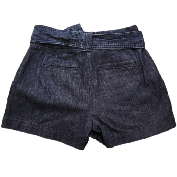 Jean shorts with tie at the waist Blue color Cotton Pockets Size 2 LOFT NWT - Picture 4 of 9